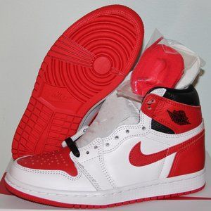 Nike Air Jordan 1 Retro High OG Heritage Mens 4.5 Womens 6 Red White Black
